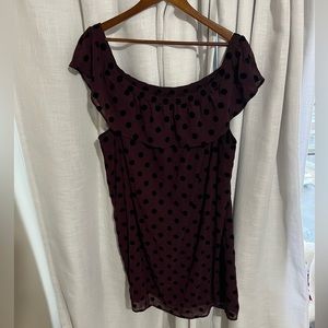 Off the Shoulder Polka Dot Dress